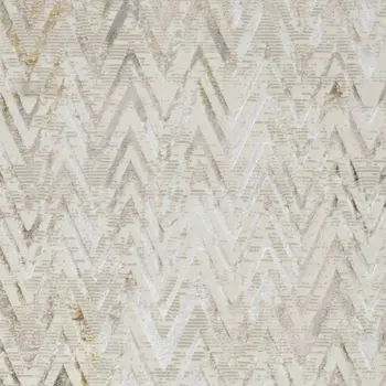 4' X 6' Ivory Black and Gray Chevron Distressed Non Skid Area Rug
