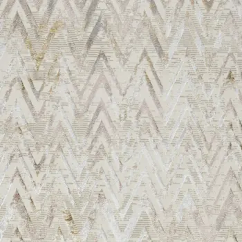 4' X 6' Ivory Black and Gray Chevron Distressed Non Skid Area Rug