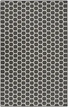 4' X 6' Black And Ivory Geometric Indoor Outdoor Area Rug
