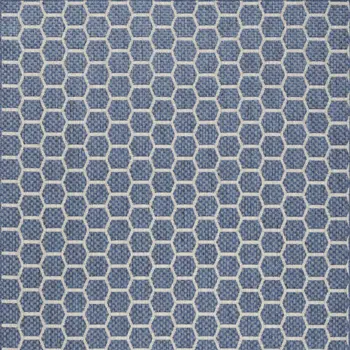 4' X 6' Blue And Ivory Geometric Indoor Outdoor Area Rug