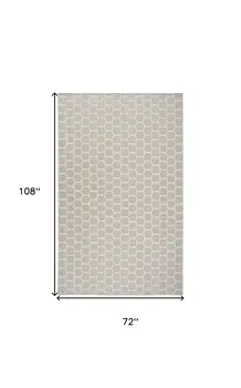4' X 6' Gray And Ivory Geometric Indoor Outdoor Area Rug