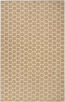 4' X 6' Natural And Beige Geometric Indoor Outdoor Area Rug