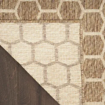 4' X 6' Natural And Beige Geometric Indoor Outdoor Area Rug