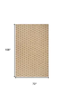 4' X 6' Natural And Beige Geometric Indoor Outdoor Area Rug