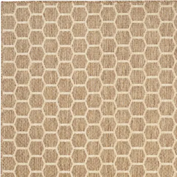 4' X 6' Natural And Beige Geometric Indoor Outdoor Area Rug