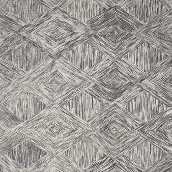 5' X 8' Charcoal and Ivory Wool Geometric Area Rug