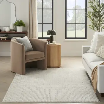 8' X 10' Ivory and Gray Geometric Area Rug