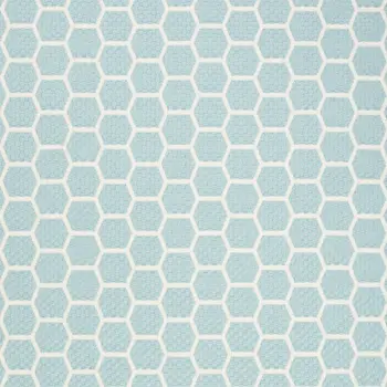 6' X 9' Aqua And Ivory Geometric Indoor Outdoor Area Rug