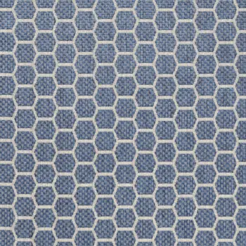 6' X 9' Blue And Ivory Geometric Indoor Outdoor Area Rug