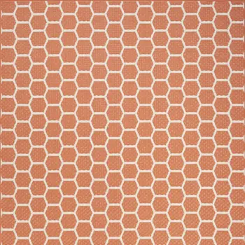 6' X 9' Coral And Ivory Geometric Indoor Outdoor Area Rug