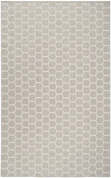 6' X 9' Gray And Ivory Geometric Indoor Outdoor Area Rug