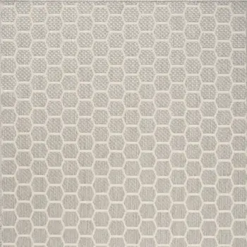 6' X 9' Gray And Ivory Geometric Indoor Outdoor Area Rug