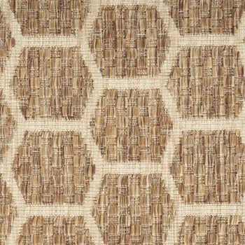 6' X 9' Natural And Beige Geometric Indoor Outdoor Area Rug