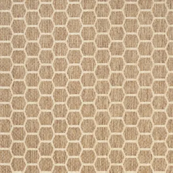 6' X 9' Natural And Beige Geometric Indoor Outdoor Area Rug