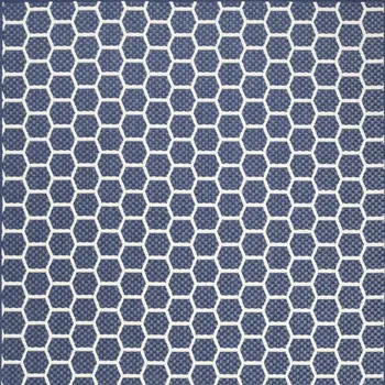 6' X 9' Navy Blue And Ivory Geometric Indoor Outdoor Area Rug