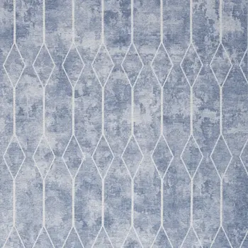 4' X 6' Blue and Ivory Geometric Power Loom Area Rug