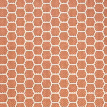 5' X 7' Coral And Ivory Geometric Indoor Outdoor Area Rug