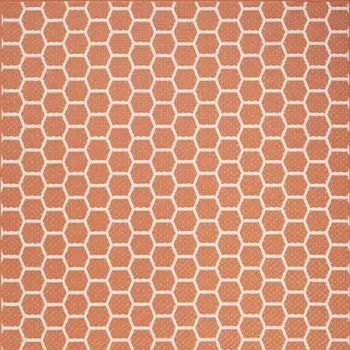 5' X 7' Coral And Ivory Geometric Indoor Outdoor Area Rug