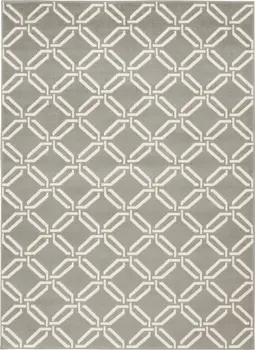 6' X 9' Gray and Ivory Trellis Area Rug