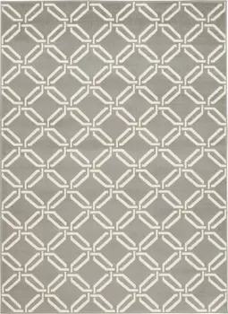 6' X 9' Gray and Ivory Trellis Area Rug