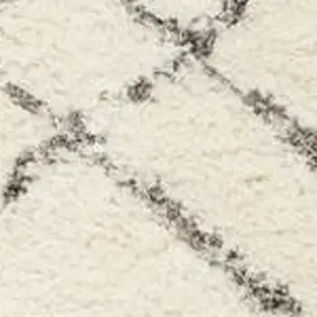 4' X 6' Ivory and Gray Geometric Shag Area Rug