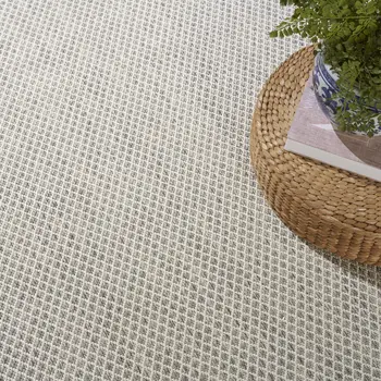 12' X 15' Ivory And Silver Geometric Indoor Outdoor Area Rug