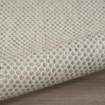 12' X 15' Ivory And Silver Geometric Indoor Outdoor Area Rug