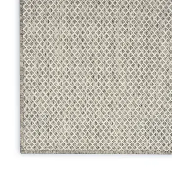 12' X 15' Ivory And Silver Geometric Indoor Outdoor Area Rug