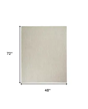 12' X 15' Ivory And Silver Geometric Indoor Outdoor Area Rug