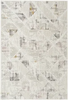 4' X 6' Beige Ivory and Gray Abstract Non Skid Area Rug