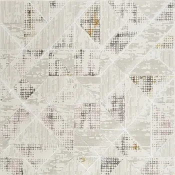 4' X 6' Beige Ivory and Gray Abstract Non Skid Area Rug