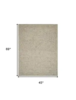 8' X 11' Blue and Ivory Wool Geometric Area Rug