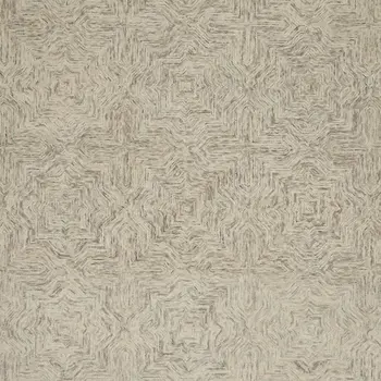 8' X 11' Blue and Ivory Wool Geometric Area Rug