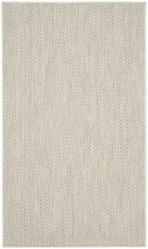 3' X 5' Ivory And Silver Geometric Indoor Outdoor Area Rug