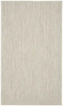 3' X 5' Ivory And Silver Geometric Indoor Outdoor Area Rug