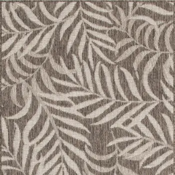 3' X 5' Brown And Ivory Palm Leaf Indoor Outdoor Area Rug