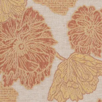 3' X 5' Coral And Beige Floral Indoor Outdoor Area Rug