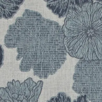 3' X 5' Navy Blue Ivory And Blue Floral Indoor Outdoor Area Rug