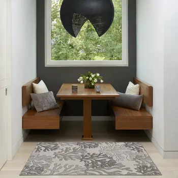 3' X 5' Gray Black And Ivory Nautical Indoor Outdoor Area Rug