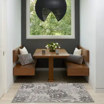 3' X 5' Gray Black And Ivory Nautical Indoor Outdoor Area Rug