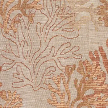 3' X 5' Coral And Beige Nautical Indoor Outdoor Area Rug