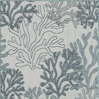 3' X 5' Navy Blue Ivory And Blue Nautical Indoor Outdoor Area Rug