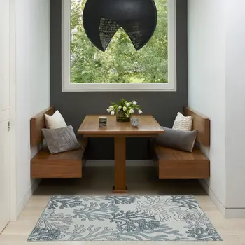 3' X 5' Navy Blue Ivory And Blue Nautical Indoor Outdoor Area Rug