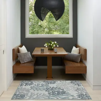 3' X 5' Navy Blue Ivory And Blue Nautical Indoor Outdoor Area Rug