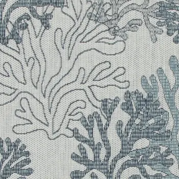 3' X 5' Navy Blue Ivory And Blue Nautical Indoor Outdoor Area Rug