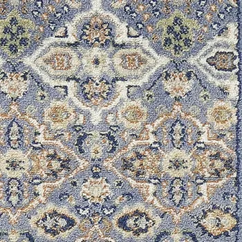 3' X 5' Blue and Ivory Floral Power Loom Area Rug