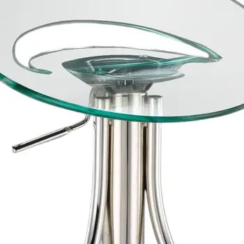 Clear and Silver Metal and Heavy Duty Plastic Low Back Adjustable Height Bar Chair