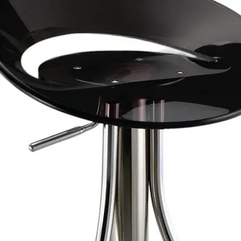 Black and Silver Metal and Heavy Duty Plastic Low Back Adjustable Height Bar Chair
