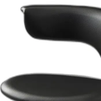 Set of Two Black and Silver Metal and Faux Leather Low Back Adjustable Height Bar Chairs