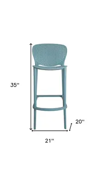 Set of Four 26" Green Heavy Duty Plastic Low Back Counter Height Bar Chairs